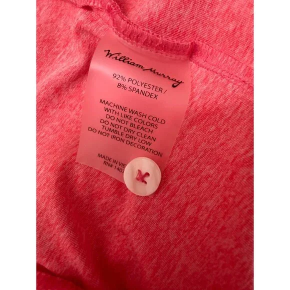 William Murray Golf Polo Shirt Mens XL Performance Stretch Heather Pink - Picture 5 of 7